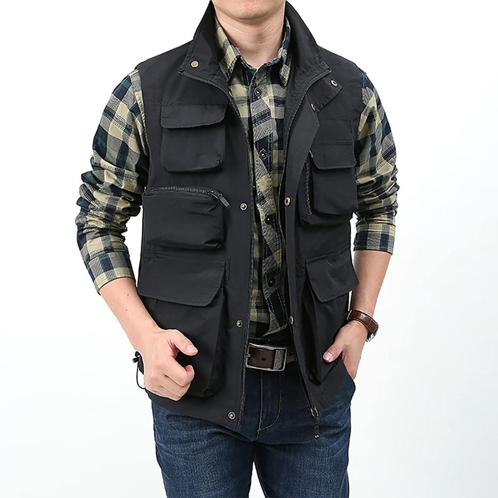 OROLN Multifunctional Mesh Perfect for Summer UV Stylish Fishing Camping Vest Men's Vest, Ultralightweight, Fishing, Shooting, Mountaineering,