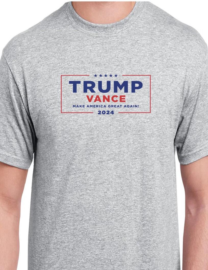 Gray Trump Vance 2024 Election Make America Great Again GOP Republican T-Shirt M
