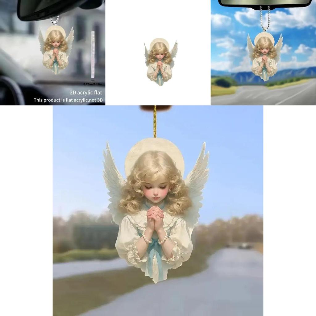 Acrylic Angel Car Interior Decor Pendant For Stylish Vehicle Accessories