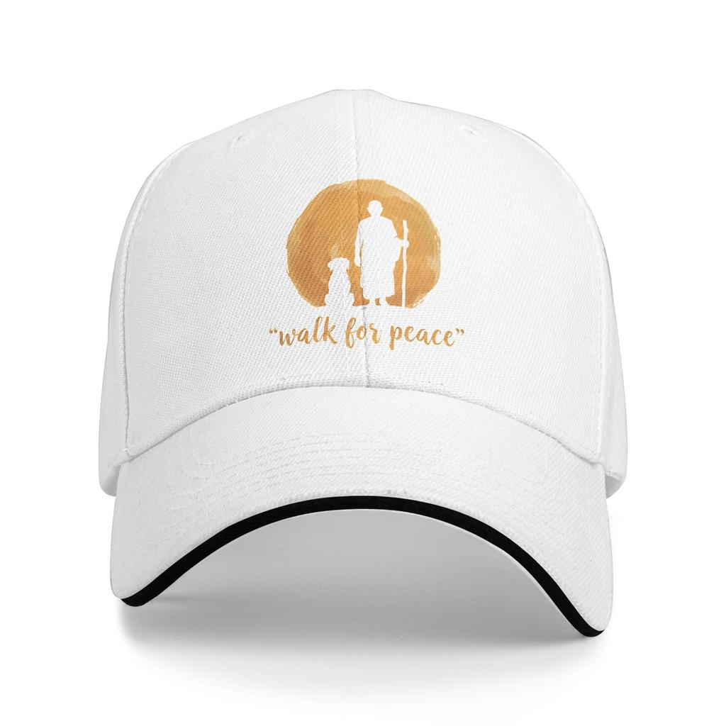 Walk for Peace Monks with Aloka Dog Accessories Men Women Baseball Cap Trucker Hat Casual Formal Headwear Adjustable Fit Sun Cap