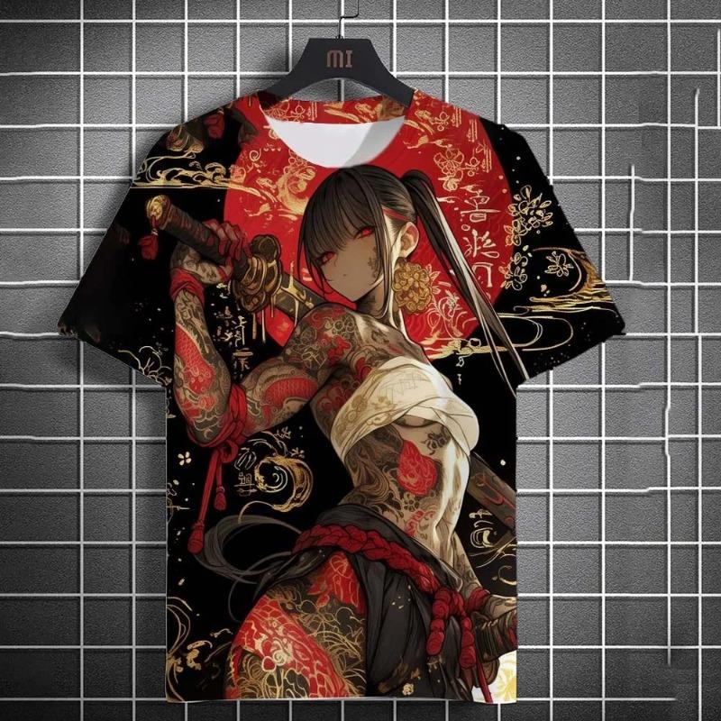 Cartoon sexy girl pattern men s T-shirt 3D printed oversized T-shirt suitable for men s XXS