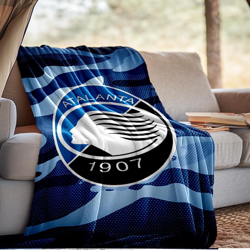 Coperta da Calcio Atalanta Leggera Ideale per il Letto Perfetta per Viaggi, Campeggio, Soggiorni, Uffici, Divani, Regalo di Natale per tifosi