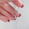 Elegant Rose Gold Gourd Pendant Necklace: Luxury Niche Clavicle Chain for Women - Exquisite Summer Choker Accessory