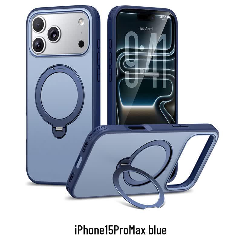 CAXITON Magnetic Stand Skin-Feel Two-Tone Phone Case for iPhone 15 Pro Max