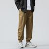 Design breasted overalls men's spring and autumn new loose Harlan leggings pure cotton casual pants