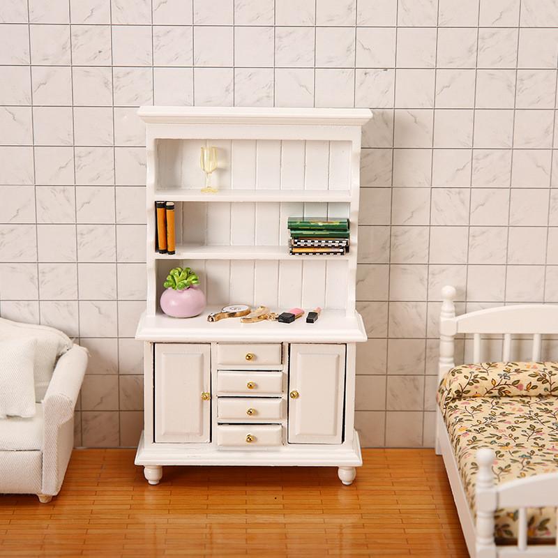 Wooden Dollhouse Miniature Display Cabinet With Four Drawers For Collectors And Craft Enthusiasts