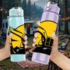 1PC Excavator Machine 750ml Color Plastic Sports Water Bottle Leakproof Flip Straw Lid Suitable for Sports Office Home Use