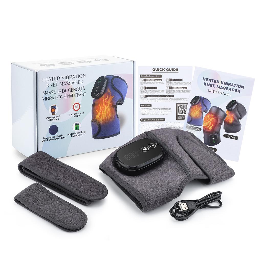 Electric Heating Knee Massager Far Infrared Joint Brace Support Vibrator Back Shoulder Massage Knee