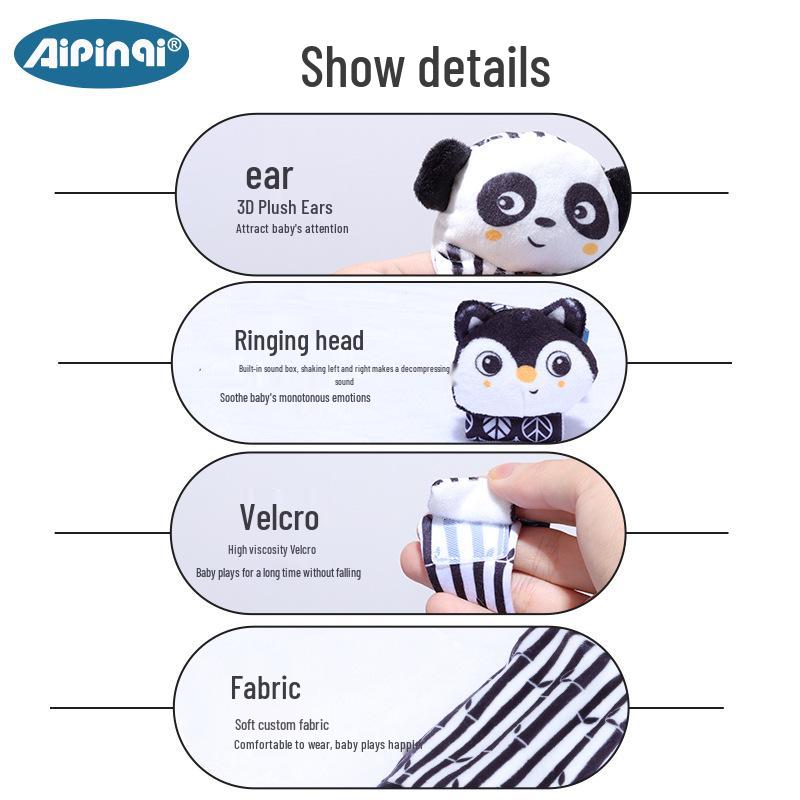 Aipinqi Baby Animal Wristband Toy with Rattle Socks (0-1 Year)