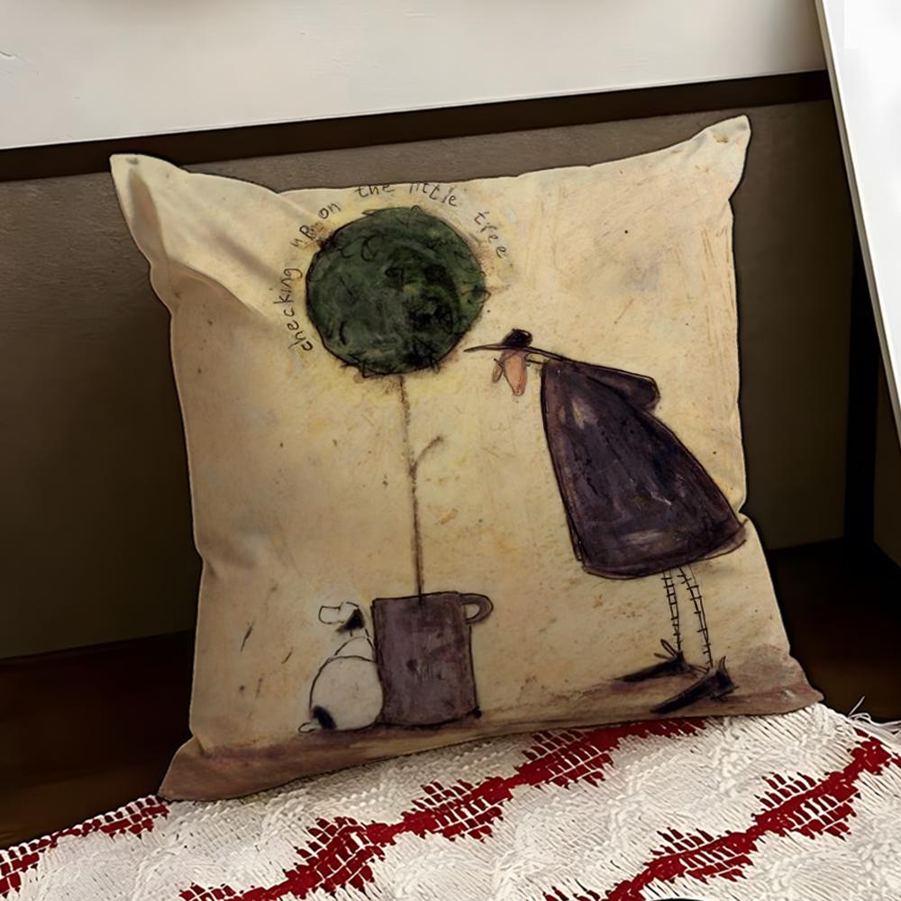 Painting SSam Toft Art Cushion Cover Reversible Soft Durable Pillow Cover Home Car MultiScene Use for Daily Comfort