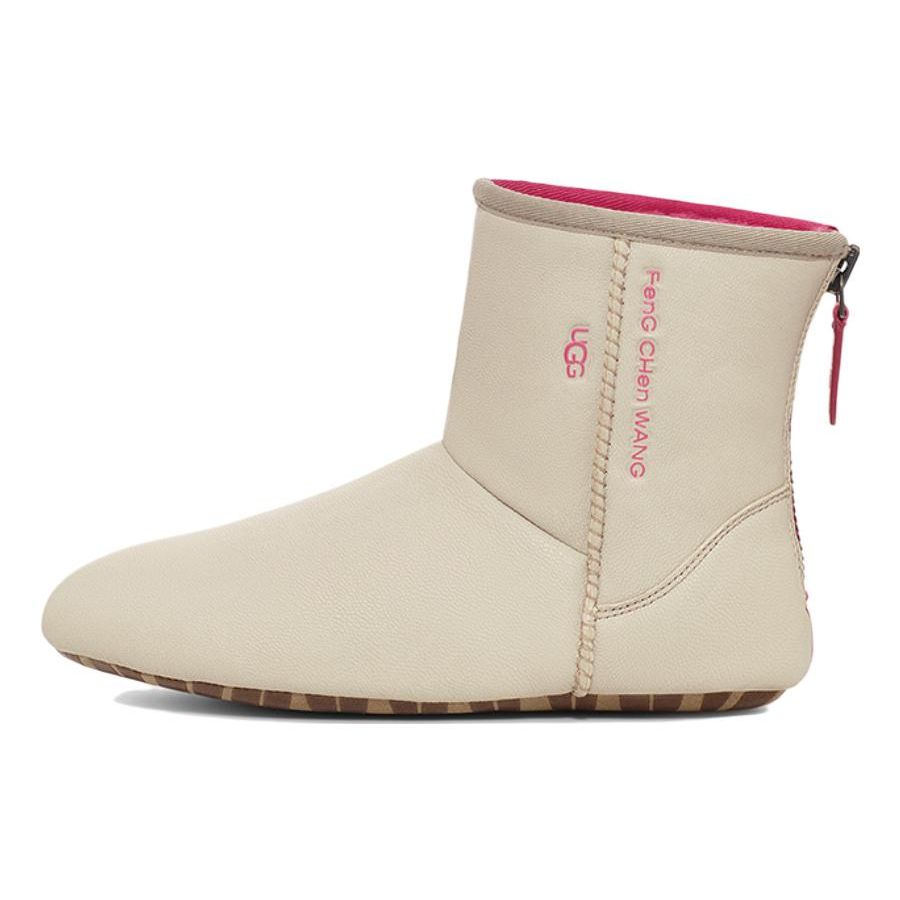 Feng Chen Wang X UGG PU Warm Non-Slip Outdoor Casual Mid-Calf Snow Boots Women Boots Pink 1130070-PINK