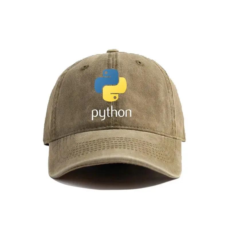 2025 Computer Programmer Language Python Baseball Caps Distressed Hats Cap Men Women Retro Outdoor Summer Adjustable Hat