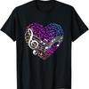 Musical Notes Heart Treble Clef Music T Shirt