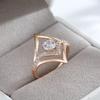 Fashion Bride Wedding Rings  Rose Gold Unique Rhombus Natural Zircon Rings For Women High Quality Daily Jewelry
