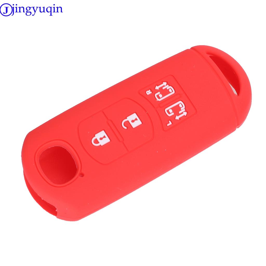 Jingyuqin 4B Remote Car Key Silicone Cover Case For Mazda 2 3 6 Axela Atenza CX-5 CX5 CX-7 CX-9 2014 2015 2016 2017 Holder