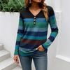 Nueva Camiseta Digitalmente Estampada para Mujer, Informal, de Cuello en V, Manga Larga, Holgada, Jersey