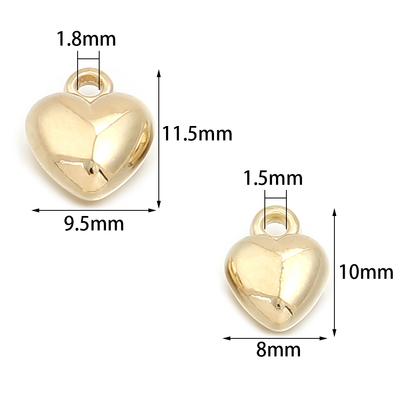 100pcs Heart CCB Charms Plastic Charms Pendants For Jewelry Making DIY Crafts Bracelets Necklace Pendants Earrings Accessories