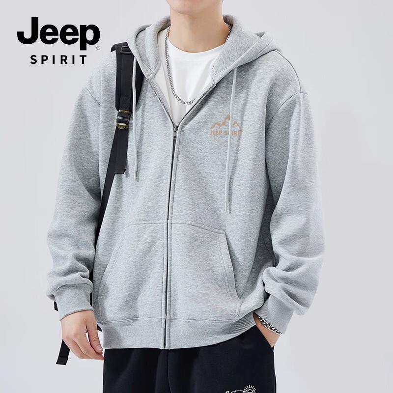 

JEEP SPIRIT Men s American Casual Hooded Cardigan Jacket 4XL