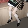 Ruffle Sheer Knee High Socks for Women Girl Stretchy Silk Stockings Student Girls Stockings Tube Socks Nylons Calf Socks
