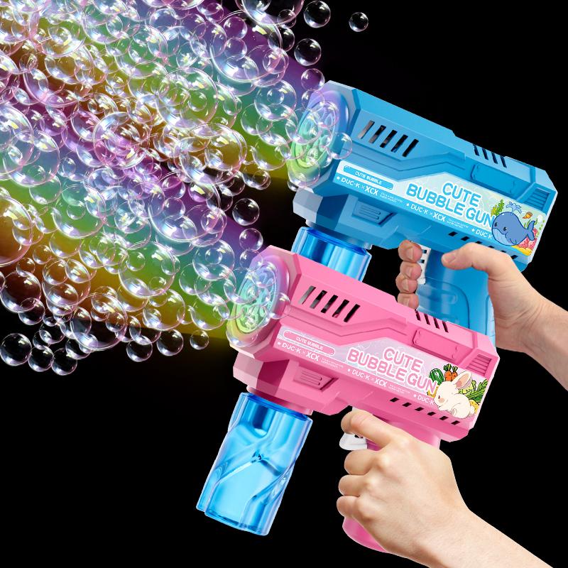 6 Hole Light Bubble Gun Toy Handheld Bubble Gun Outdoor Wedding/event/game/interactive Without Battery Bubble Water