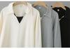 2026 Spring Plus Size Women's Long Sleeve Color Block 2-in-1 Cotton T-Shirt Slimming Top