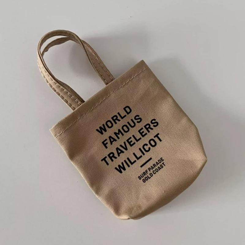 1Pcs For Blythe Doll Canvas Tote Bags Mini Handbag Letter Print Shoulder Bags For Blyth Dolls Accessories