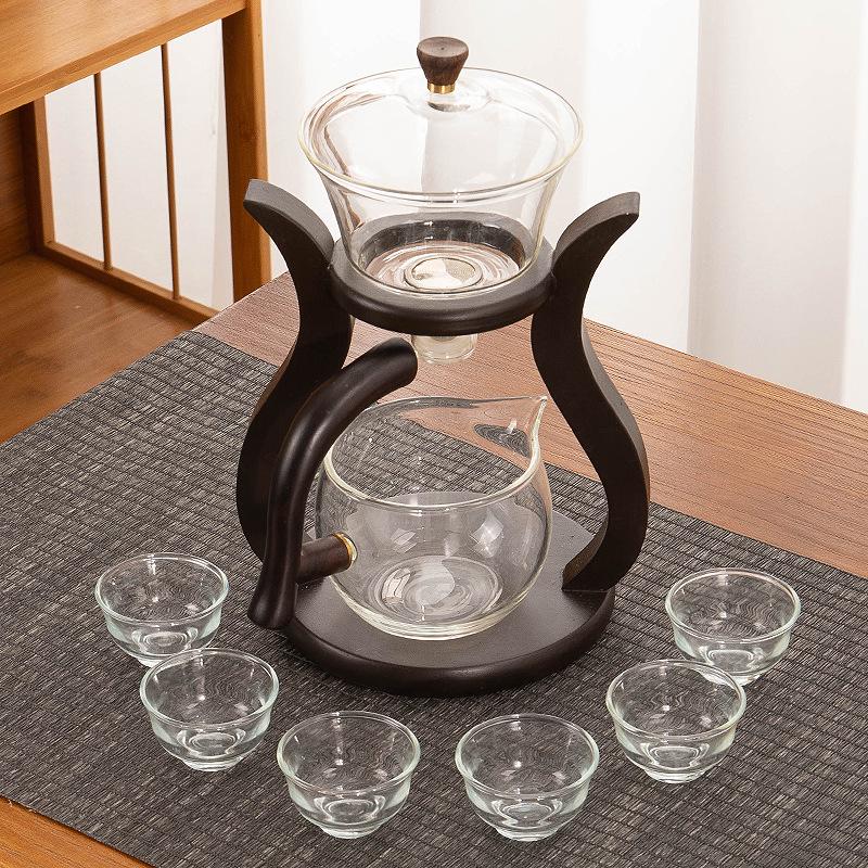 

Жаростойкий стеклянный чайный набор для кунг-фу с чайной чашкой, чайником и гайванью - автоматический бытовой набор