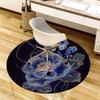 1pc Floral Artwork Round carpet, Made of Polyester,Perfect for Decorating Office Chairs, Living Rooms,fplt144