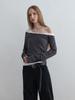 KIJUN Rope Asymmetric Top Charcoal