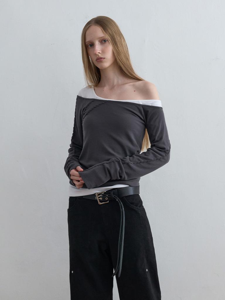 KIJUN Rope Asymmetric Top Charcoal