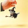 2D Flat Flying Cat Acrylic Hanging Ornament, Cute Wizard Cat Pendant for Car & Bag Decor