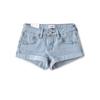 Women's Low Waist Denim Shorts Straight Leg Rolled Hem Distressed Casual Jean Hot Pants
