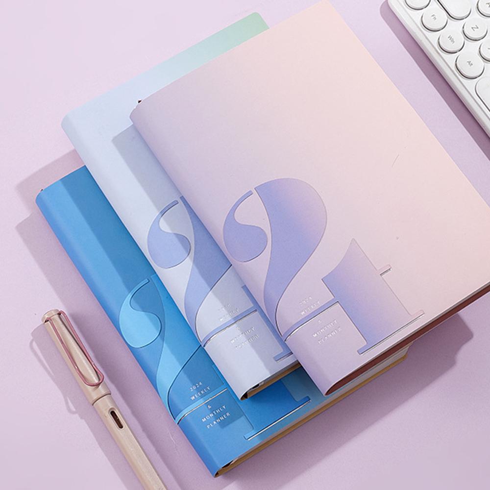 (Can Engrave Logo) New 2024 Work Planner, Student Self-disciplined Study Plan, Daily Memo, Notebook, Business Notepad, Time Management Manual