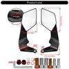 Motorcycle Wide View Rearview Mirror Flip Adjustable Angle Plastic Glass Material Universal Quick Mount For Road Safety