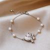Monet Garden~ Super Sparkling Zircon Flower Round Bracelet Light Luxury Delicate Bracelet Sweet Versatile Jewelry