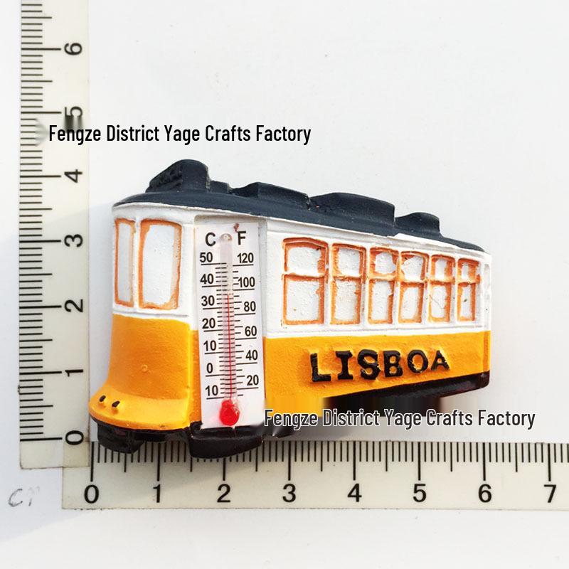 Hand-Painted Resin Magnetic Souvenir Stickers from Portugal