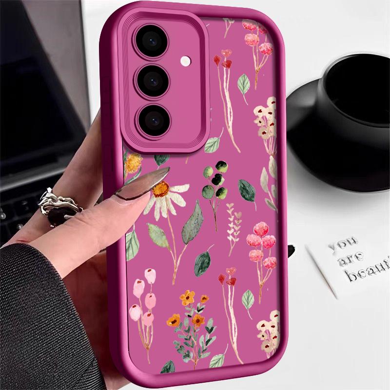 Colored Plants Case For Samsung Galaxy S25 Edge S24 S23 Ultra Plus S24 S21 FE A56 A53 A54 A16 A35 A15 A55 5G Soft Phone Cover