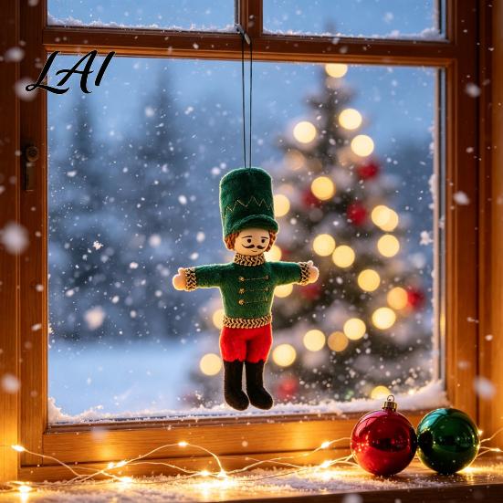 Christmas Tree Ornament Nutcracker Fabric Ornament Handmade Stuffed Soldier Decoration Pendant Xmas Hanging Decor Pendant Party Supplies Retro