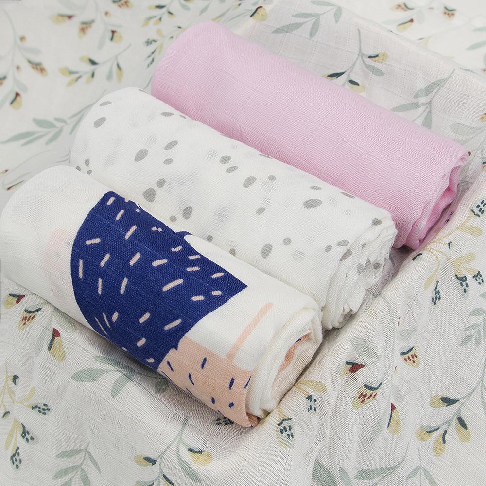 3 PCs Bamboo Cotton Gauze Diapers Newborn Baby Washable Baby Diaper Cloth Comfortable Breathable Absorbent Soft Summer