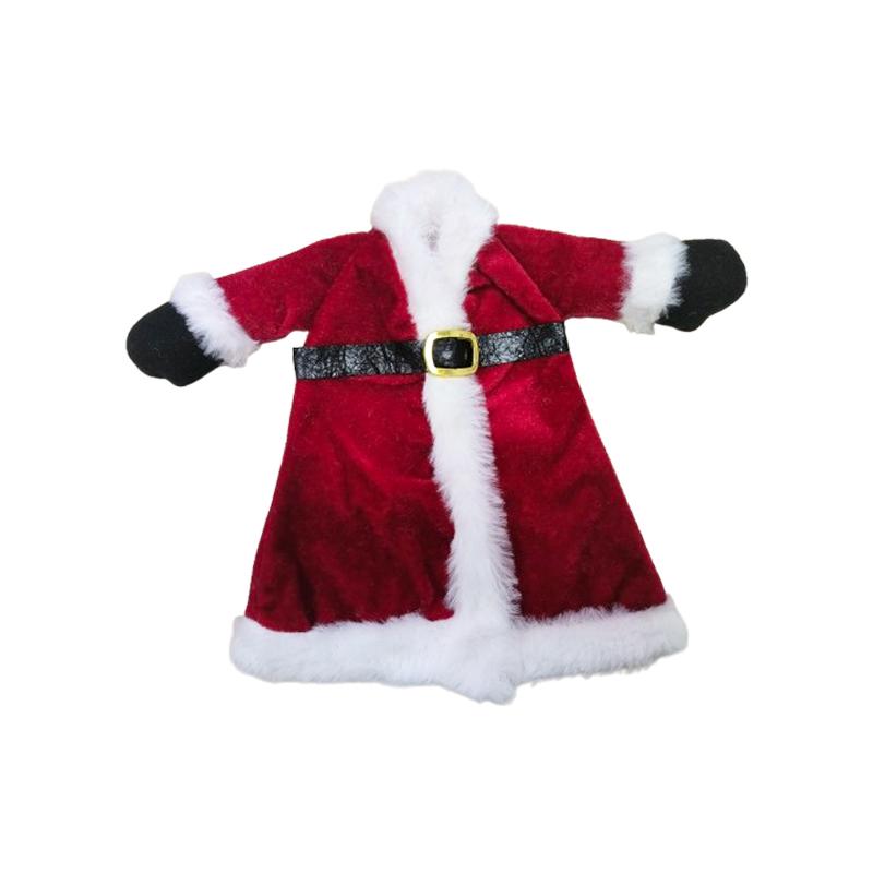 

1pc Christmas Decoration Knitted Santa Bottle Cover with Velvet Skirt Design Suitable for Champagne Wine Bottles Decoration Item