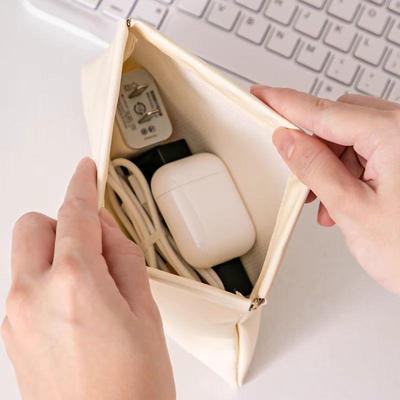 PU Spring Clip Bag: Compact Storage for Cables, Earphones, Coins, and More