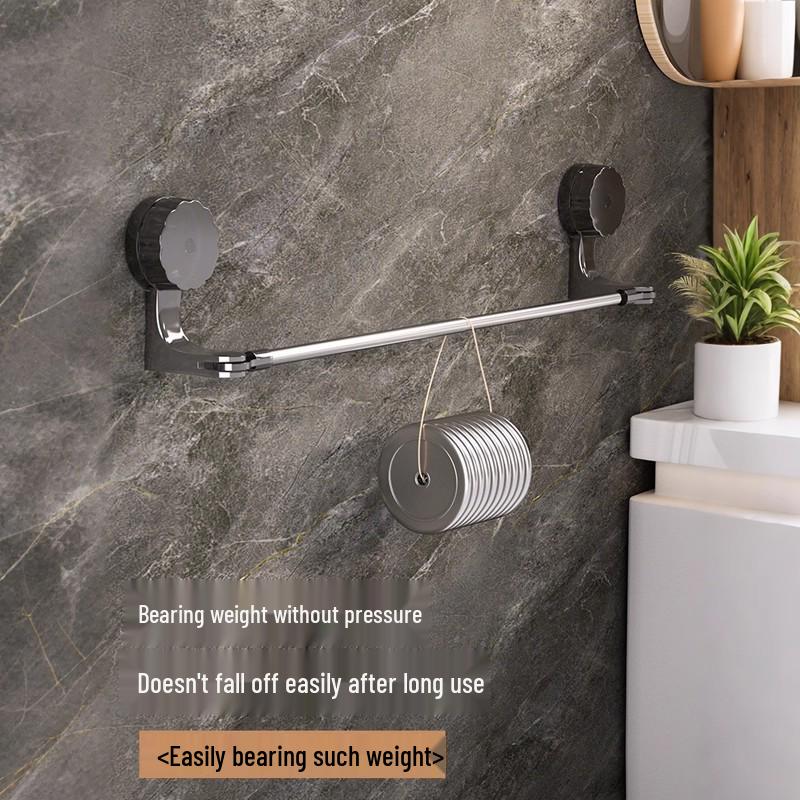 Rotating Mop & Towel Rack with Suction Cups - No Drill Multi-Rod Wall-Mounted Storage Solution