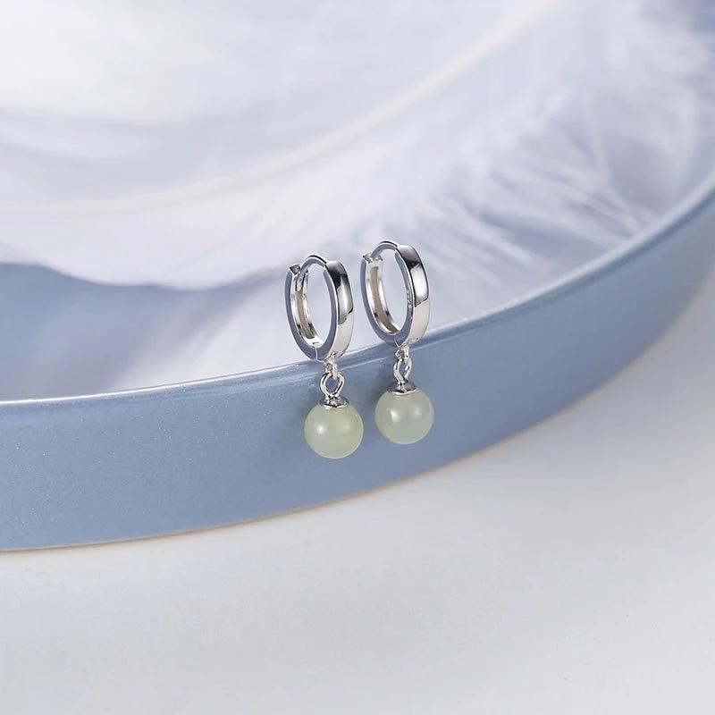 Hetian Jade Ear Line Transfer Safe Buckle Chinese Earrings Female Summer Temperament Ancient Net Red Dropship