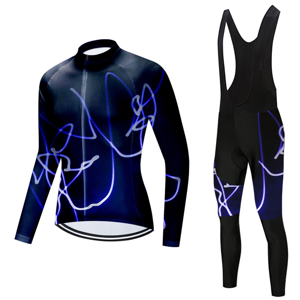 Set Long Sleeve Top Strap Pants Cycling Suit 2026 Autumn Breathable Cycling Suit Set