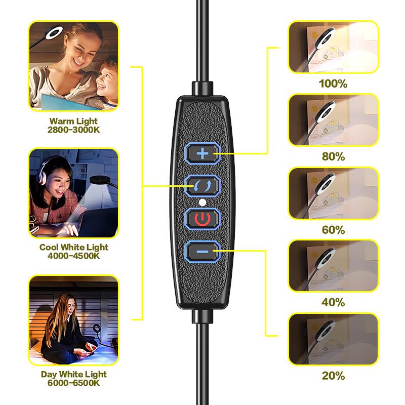 4.5" Clip-On Magnifying Desk Lamp with Ring Light for Nail Art, Beauty, and Tattoos