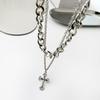 Cross Necklace Double Stacked Hip Hop Cold Style Men's Tide Sweater Chain ins Jewelry Titanium Steel Necklace