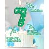 Dinosaur Birthday Candle Green Number Candle for Dinosaur Theme Party Decoration  Number Candle for Cake Top