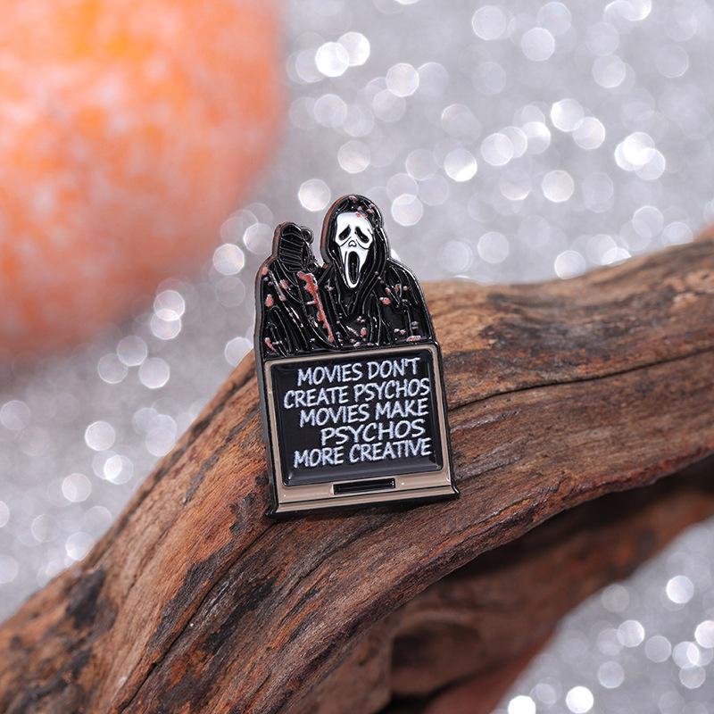 Skull Creative Alloy Shape Brooch With Colorful Cartoon Elements Ideal For Individual Style