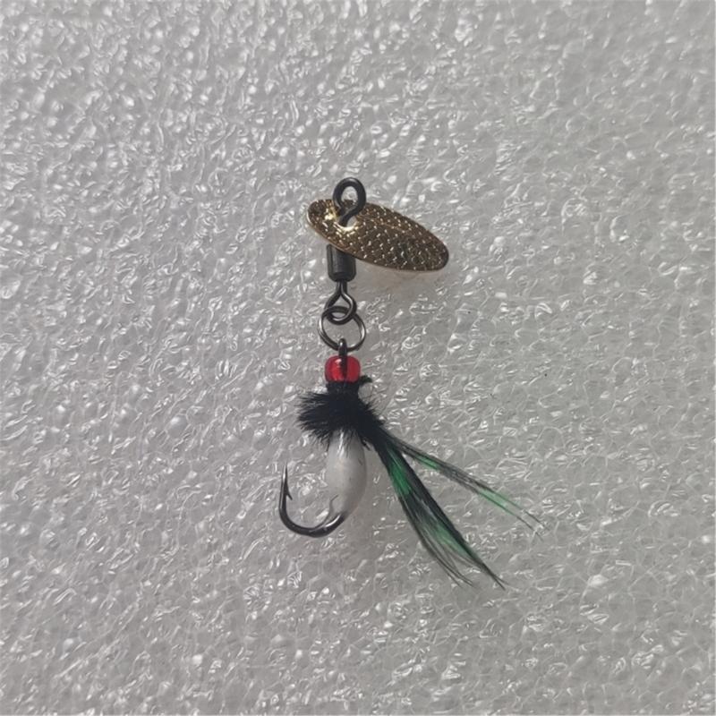 5Pcs Fly Fishing Swimbait Rotating Sequins Lures Insect Flies Fly Fishing Lures with Fish Hook Fishing Accessories