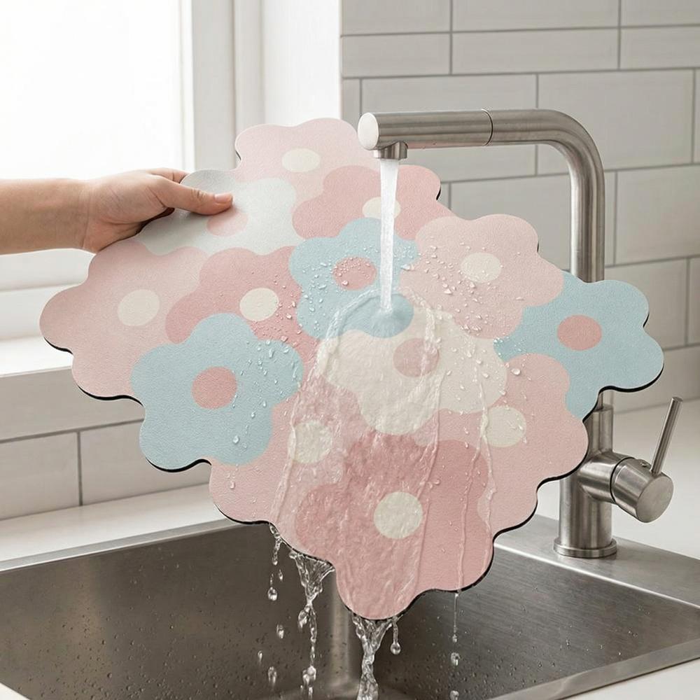 Anti Slip Dishes Drying Pad 11.8 X 15.7in Dish Drain Mat Dish Drying Mat  Kitchen Counter